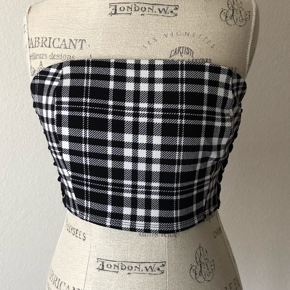 Checkered Tube Crop Top